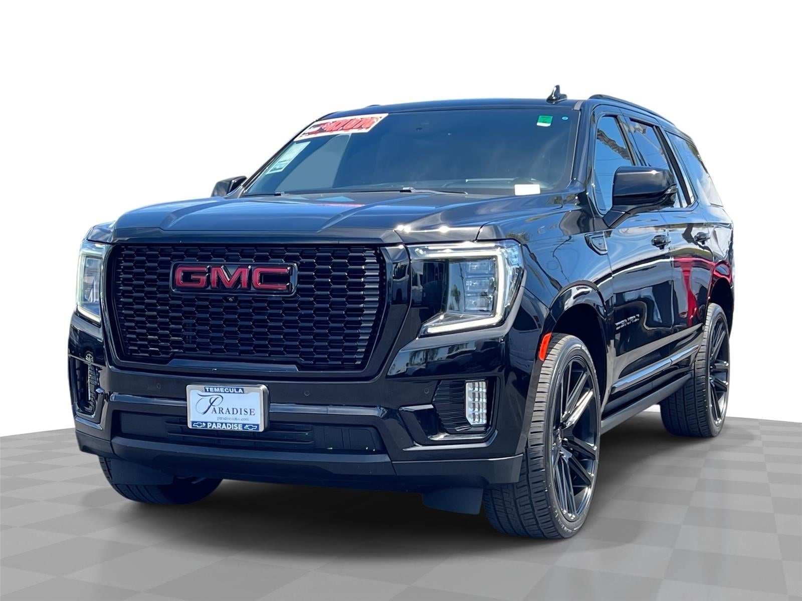 2021 GMC Yukon Denali in Onyx Black — front three-quarter view